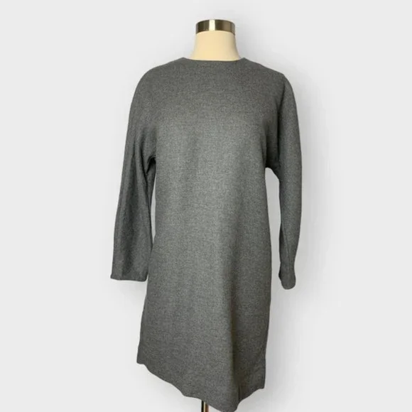 Everlane | Dresses | Everlane Size Xs Long Sleeve Wool Cashmere Blend Grey  Flannel Shift Dress | Poshmark